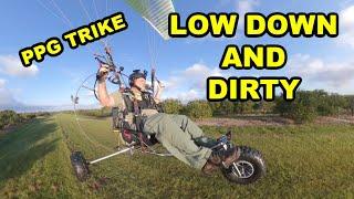 Flying my Paramotor LOW and SLOW, Gear up landing