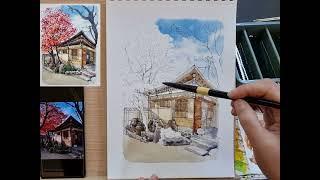 경인미술관  늦가을 #어반스케치 #urbansketch #watercolor