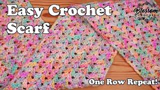 Crochet An Easy Scarf for beginners too! One row repeat - Double V Stitch