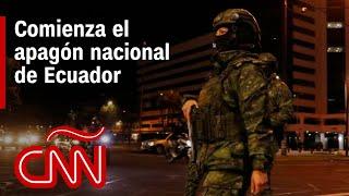 Comienza el apagón nacional de Ecuador con 8 horas de oscuridad y operativos de seguridad