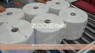 ZODE Full Auto Maxi Roll&Toilet Roll Production Line Tissue Roll Making Machine