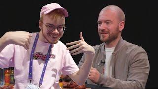 Aksually meets Sean Evans from Hot Ones