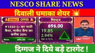 NESCO SHARE LATEST NEWS TODAY दिग्गज ने दिये बड़े टारगेट @S B STOCK NEWS