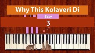 How To Play "Why This Kolaveri Di" (Easy) from 3 | Bollypiano Tutorial