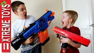 Nerf Blaster Battle! Ethan and Cole Attack and Set Traps with Nerf Rival Blasters