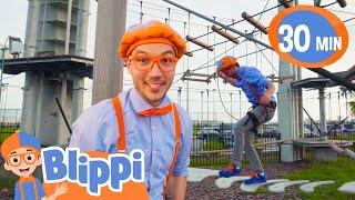 Blippi besucht einen Outdoor-Abenteuerpark | Blippi Deutsch - | Abenteuer und Videos für Kinder