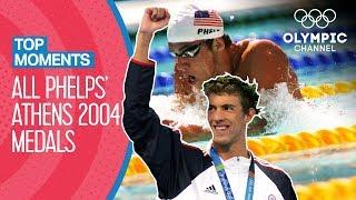 Michael Phelps - All Medal Races from Athens 2004 | Top Moments