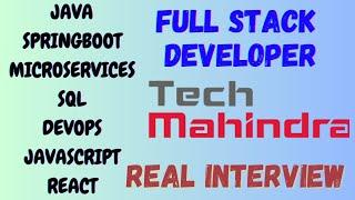 Tech Mahindra Full Stack Developer Interview | Java | Spring Boot | Microservices | AWS | DevOps