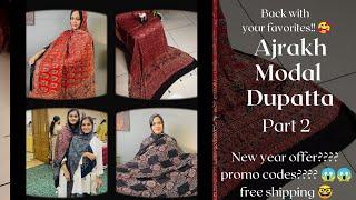 Ajrakh Modal Silk Dupatta || Part - 2 || Affordable + Free shipping || Promo Codes