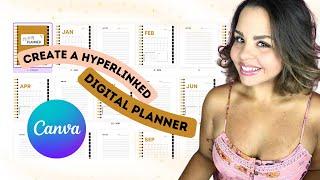 CREATE A HYPERLINKED DIGITAL PLANNER IN CANVA   | CREATE AND SELL HYPERLINKED PLANNERS 