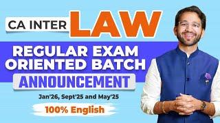 CA Inter Regular Exam Oriented Batch - May'25, Sept'25 and Jan'26 | ICAI | 100% English |