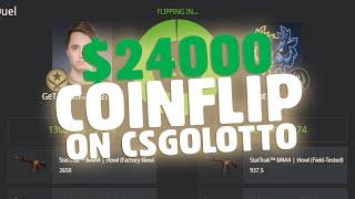 $24000 COINFLIP IN CSGOLOTTO! "BIGGEST BET OF MY LIFE" (CS:GO)