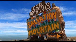 Salvation Mountain, Slab City California. Outer Limits Detour. Fulltime Truck Camper Living.