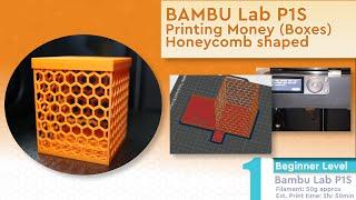 My 6th 3D Print, Honeycomb Money Box - Easy 3hr Print on Bambu Lab P1S includes satisfying timelapse