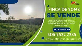 Venta de Fincas - Se vende Finca de 20mz en Ctra. Diriamba, La Boquita (Cod: VFP-66)