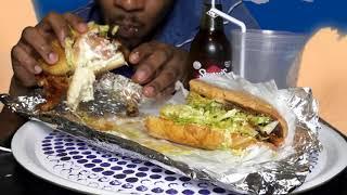 ASMR | NYC CHOPPED CHEESE | EATING SOUNDS | NO TALKING | BLU ASMR | MUKBANG