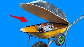 Outdoor Camping Lovers Can't Miss This! Turn old wheelbarrows into great mobile storage