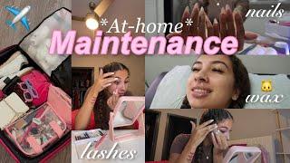 At-Home Maintenance Day: Trip Prep Edition | DIY Lashes, Brows, Nails + Getting a Brazillian Wax 