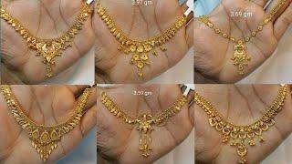 2 to 6 Grams gold NECKLACE designs with price and weight // latest gold necklace designs