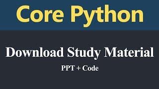 Download Geeky Shows Core Python Study Material