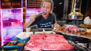 Insane Korean BBQ!!  2 Weeks WATER AGED Hanwoo Beef in Seoul!