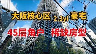 日本买房/大阪核心商圈/高级塔楼第45层高景观角户2.3yi日元/豪宅