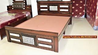 New Stylish Plain Queen Size Bed Without Storage Models Designs In Popular Furnitures