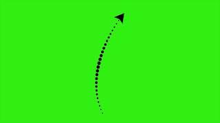 Animated Curve Dotted Tapered Line Arrow on Green Screen Background | 4K | NO COPYRIGHT