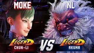 SF6 ▰ MOKE (Chun-Li) vs NL (Akuma) ▰ High Level Gameplay