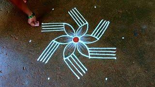 Aadivelli special kolam|aadi 1 kolam|5*3 dots Traditional rangoli|aadi muggulu|Beautiful rangoli