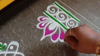 Beautiful border rangoli designs | Lotus rangoli | Friday kolam | Navaratri rangoli borders