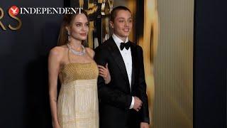 Angelina Jolie and Brad Pitt’s son Knox accompanies mother on red carpet at Governors Awards 2024