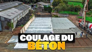 SUITE DU CHANTIER : COULAGE DE LA DALLE EN BÉTON !!