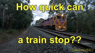 How quick can a train stop??