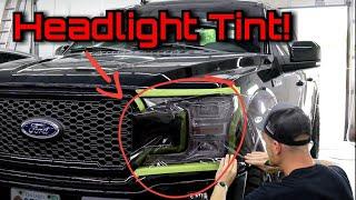 HARD TINT JOB 4 SHOPS TURNED DOWN. FORD F-150 Easiest Headlight / Tail Light Tint To Use