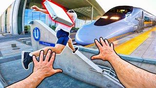 LATE for the BULLET TRAIN - Parkour POV Chase VS Thief