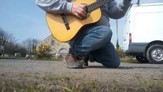 Playing flamenco outside Wheal Busy Ecology garden 20 March 2022, 13:07