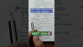 Respiration in plants NEET 2018 important PYQ  | #shorts #motivation #study #neet #mbbs #biology
