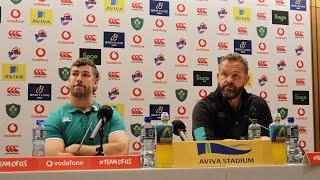 #IREvFIJ: Ireland's Caelan Doris and Andy Farrell speaking after their win over Fiji