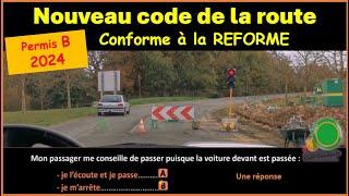 TEST Nouveau code de la route 2024-2025 conforme à la nouvelle réforme GRATUIT n°105