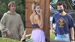 Justin Bieber And Shawn Mendes Have AWKWARD Meeting With Hailey Baldwin! - EXCLUSIVE VIDEO!