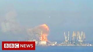 Russian warship destroyed in occupied port of Berdyansk, says Ukraine - BBC News