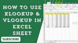 How to use Xlookup & Vlookup  in excel sheet