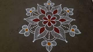 simple beautiful rangoli design 5*3dots small kolam daily muggulu easy rangoli