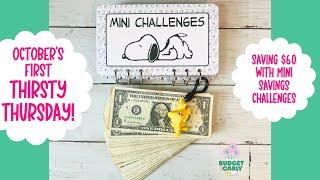 First October Thirsty Thursday! Saving $60 with Mini Savings Challenges #cashstuffing