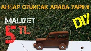 5 TL'ye Ahşap Oyuncak Araba Yapımı// Making Wooden Toy Cars