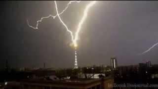 Lightning strikes Saint Petersburg TV tower