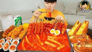 ASMR MUKBANG 직접 만든 대왕 가래떡 떡볶이 불닭볶음면 김밥 양념 치킨먹방! & 레시피 FIRE NOODLES AND Tteokbokki EATING SOUND!