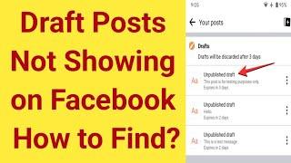 how to find draft posts on Facebook | how to edit draft posts on Facebook | Facebook draft posts