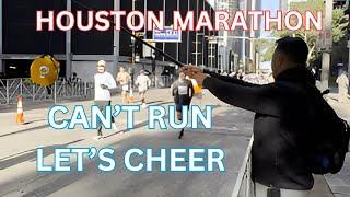 Cheering on the runners of the Houston Marathon!